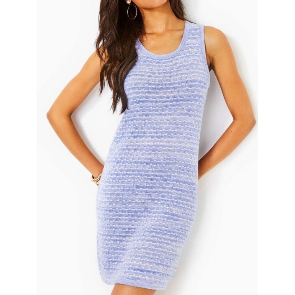 Lilly Pulitzer Carlow Sleeveless Sweater Dress S Lilac Metallic Marl Feminine